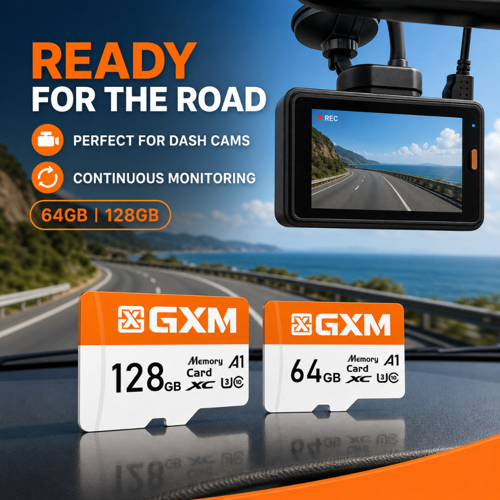 GXM High-Speed Ultra Memory Card CCTV Home Security Camera Dash Cam MicroSD Card SDXC U3 A1 A2 A3 Class 10 64GB TF Card