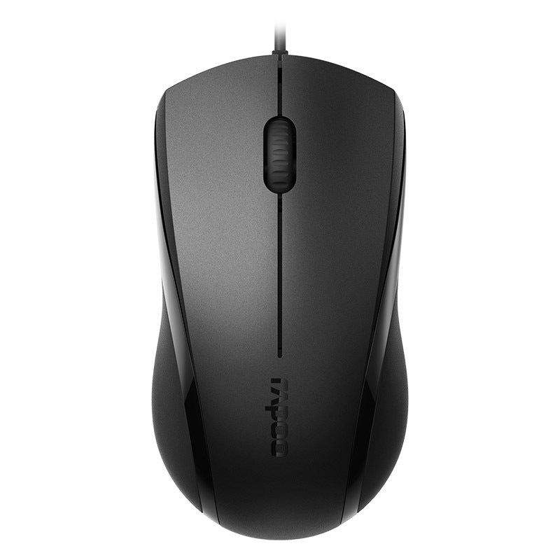 Rapoo N1200 Silent Wired Optical Mouse | 1000 DPI |Ambidextrous Design | USB Plug & Play | Windows Compatible