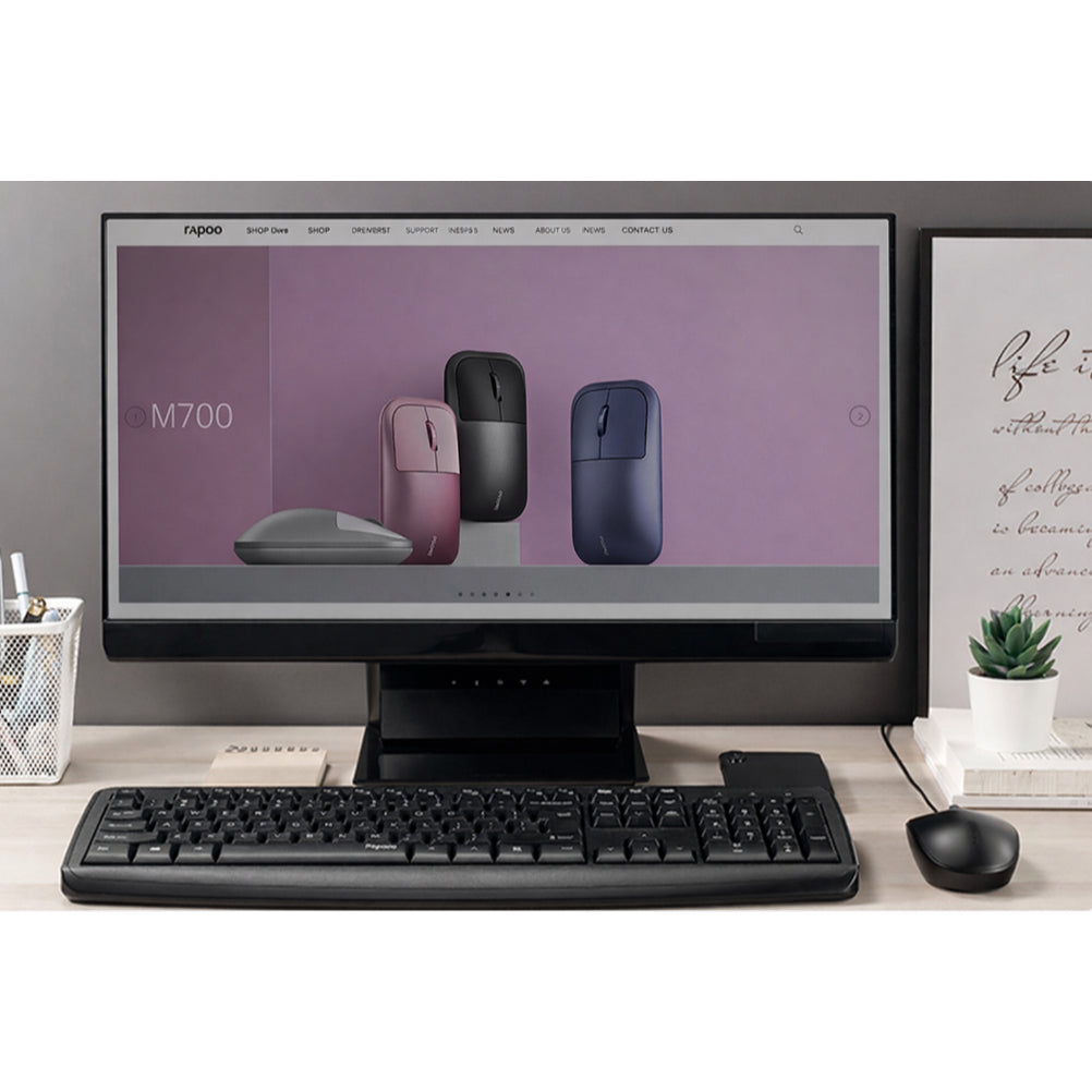 RAPOO NX1600 Wired Keyboard & Mouse Combo | Spill-Resistant Keyboard | 1000DPI Optical Mouse | USB Plug & Play