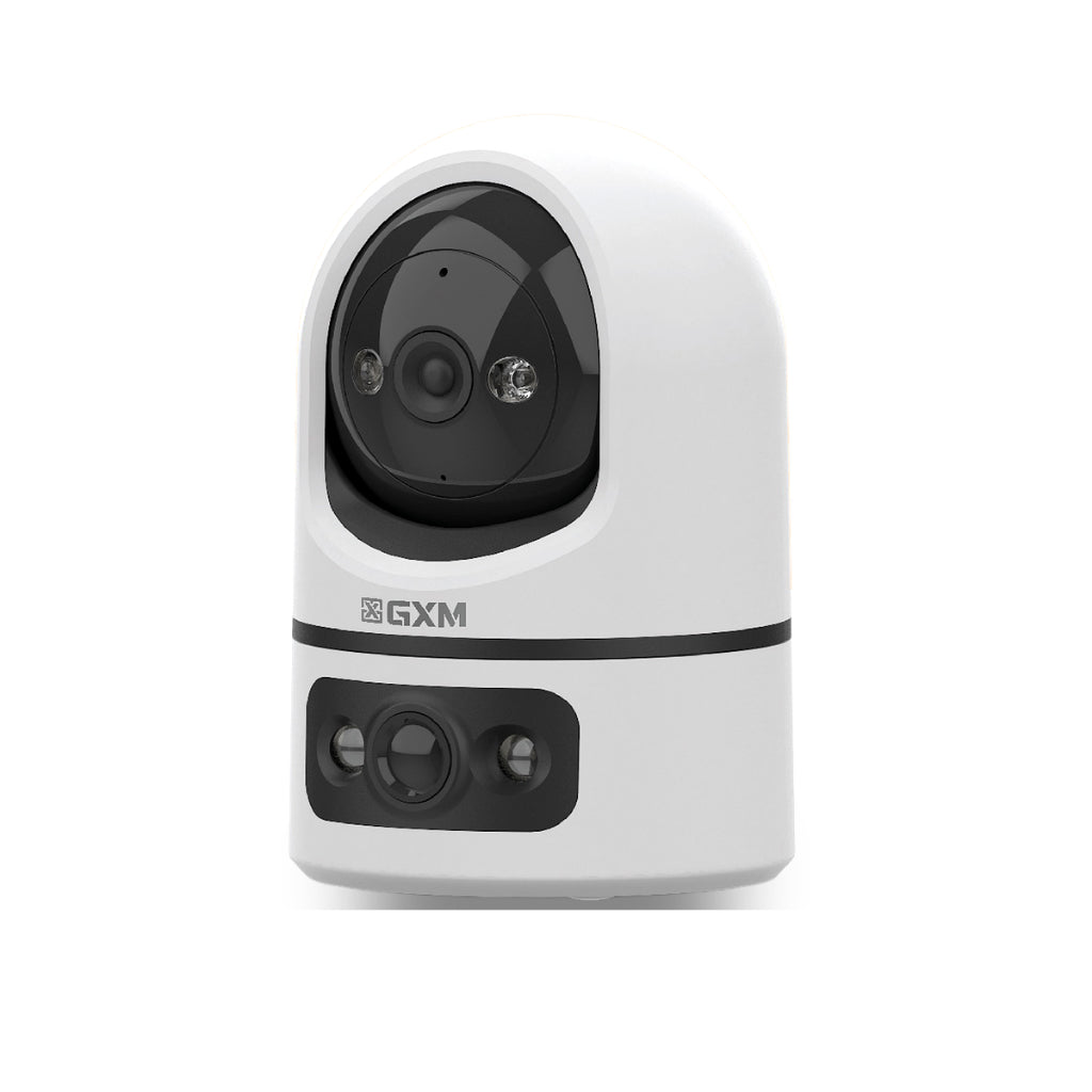 GXM P7 Dual Lens 2K Smart CCTV | 360° PTZ Auto Tracking | Fixed Wide View | Sound & Light Alarm | Dual-Band WiFi | Cloud