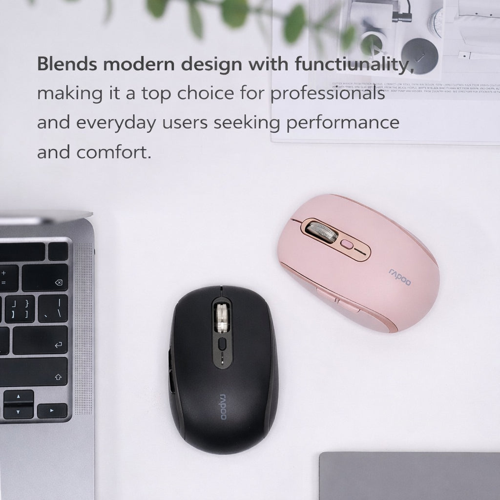 RAPOO M590 Silent Multi-Mode Wireless Mouse | 2.4G + Bluetooth 4.0/5.0 | 4800 DPI | 24 Months Warranty