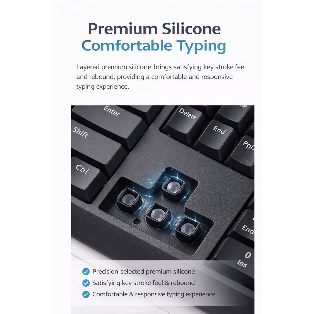 RAPOO X130 Pro Wired Keyboard & Mouse Combo | Spill-Resistant | Ergonomic Design | USB Plug & Play | 1000 DPI Mouse | 24 Months Warranty