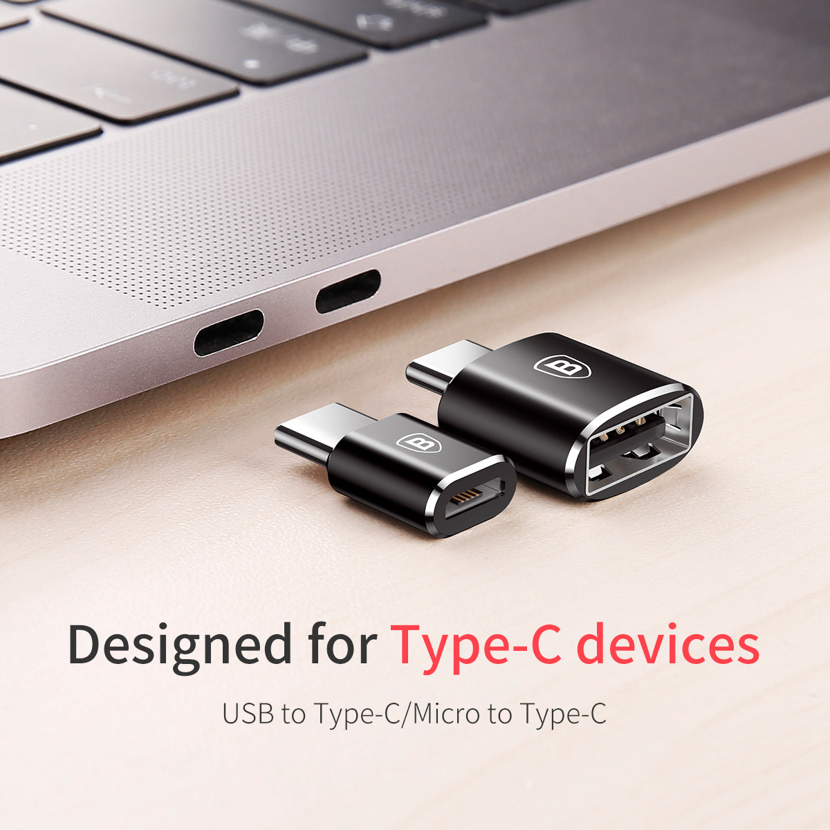 Baseus Mini MicroUSB Female To Type - C USB C Male 2.4A Adapter Converter Charger Plug OTG