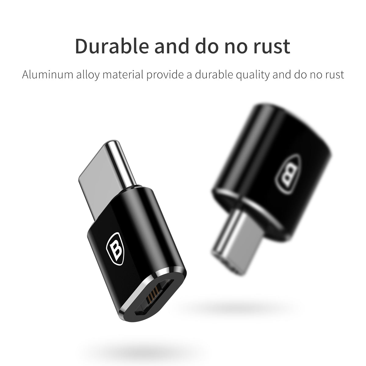 Baseus Mini MicroUSB Female To Type - C USB C Male 2.4A Adapter Converter Charger Plug OTG