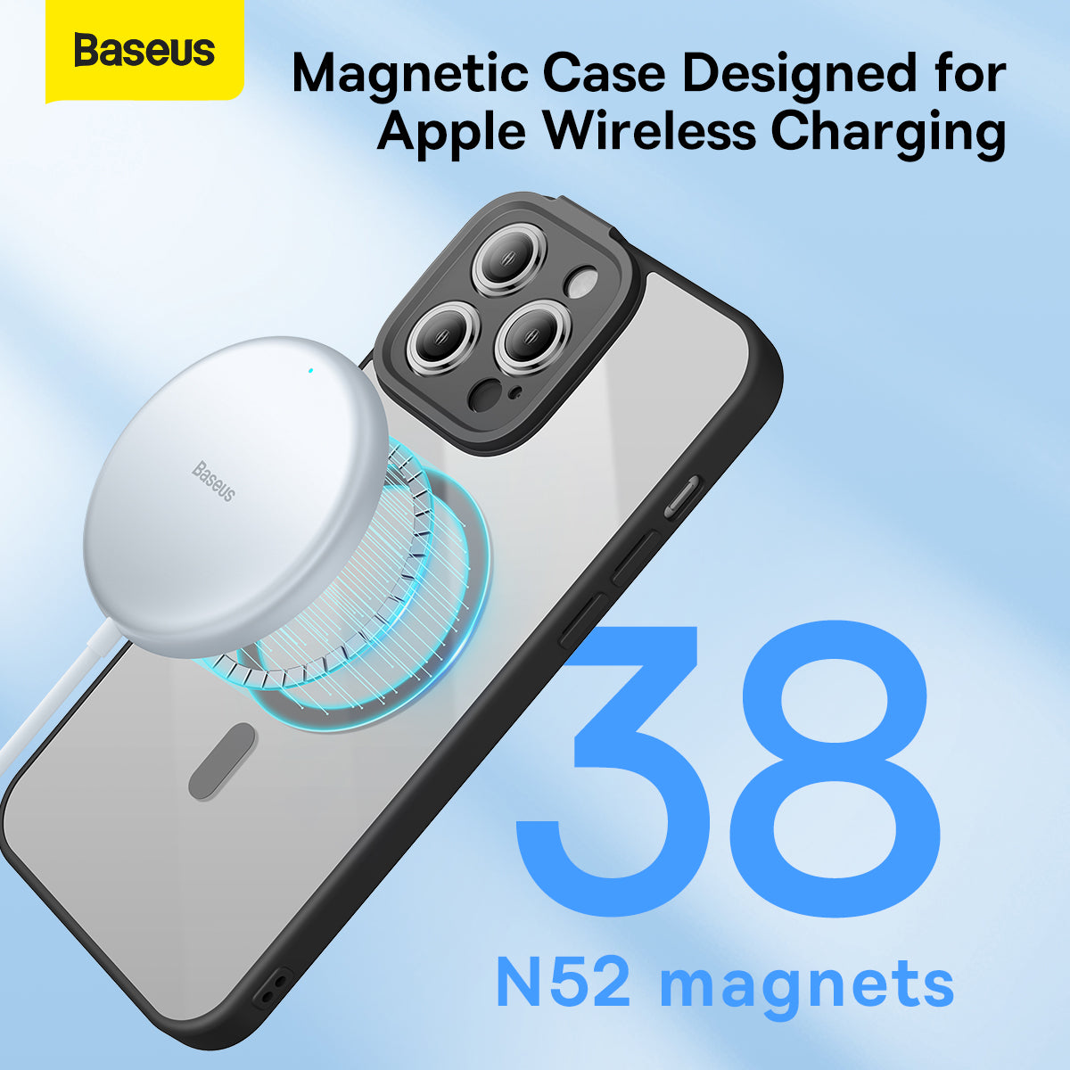 Baseus iP 14 Frame Series Magnetic Case + FREE Tempered Glass Screen Protector Magsafe Impact Shatter Resistant Lens Protection Fingerprint-Proof Anti-Yellowing Magsafe for iPhone 14 Pro Max Plus