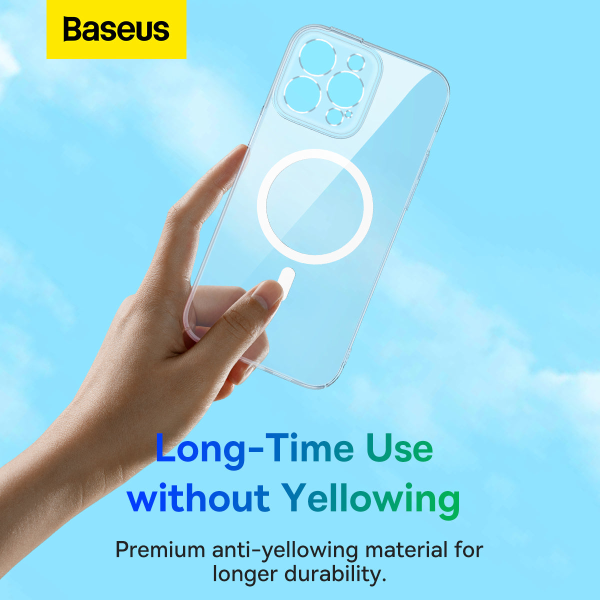 Baseus iP 14 Crystal Series Magnetic Case + FREE Tempered Glass Screen Protector Magsafe Compatible Hard Casing Clear Transparent Anti Yellowing For iPhone 14 Pro Max Plus