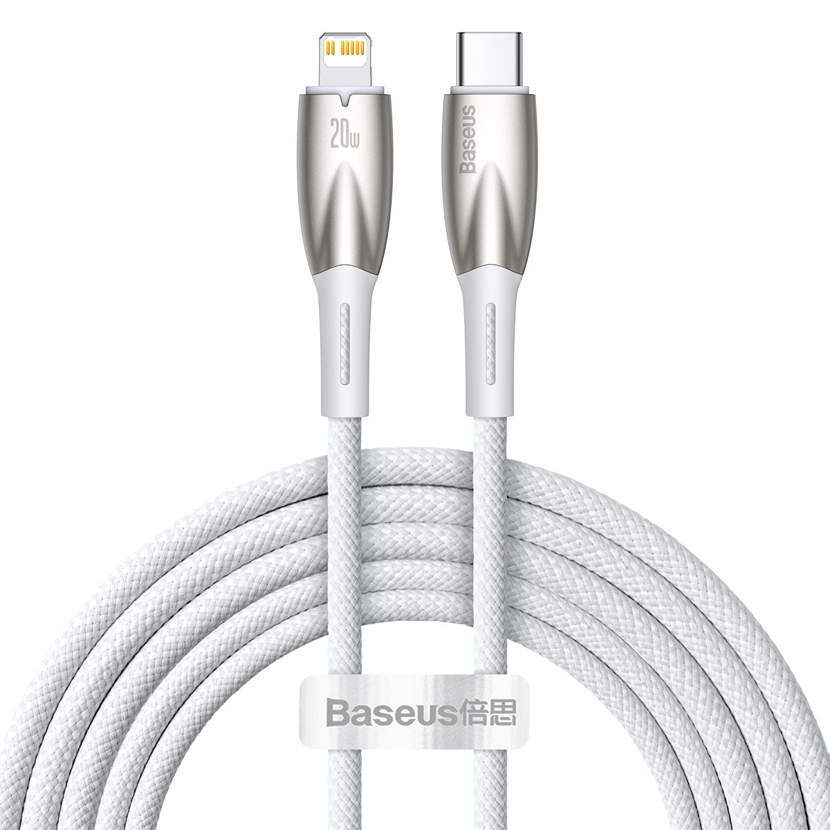Baseus Glimmer Series Fast Charging Data Cable USB Type-C Lightning 1m 2m Light Indicator Nylon For Mobile Phones Laptop iPhones