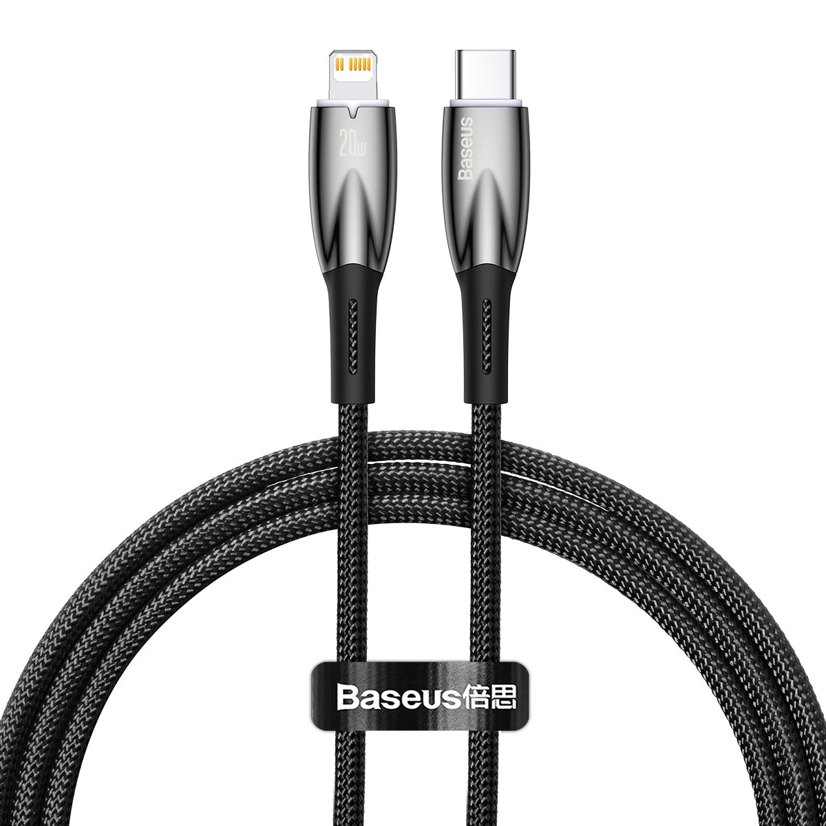 Baseus Glimmer Series Fast Charging Data Cable USB Type-C Lightning 1m 2m Light Indicator Nylon For Mobile Phones Laptop iPhones