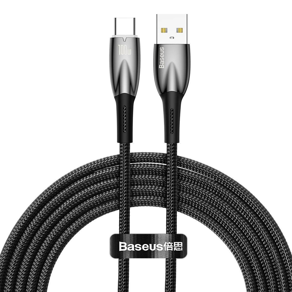 Baseus Glimmer Series Fast Charging Data Cable USB Type-C Lightning 1m 2m Light Indicator Nylon For Mobile Phones Laptop iPhones