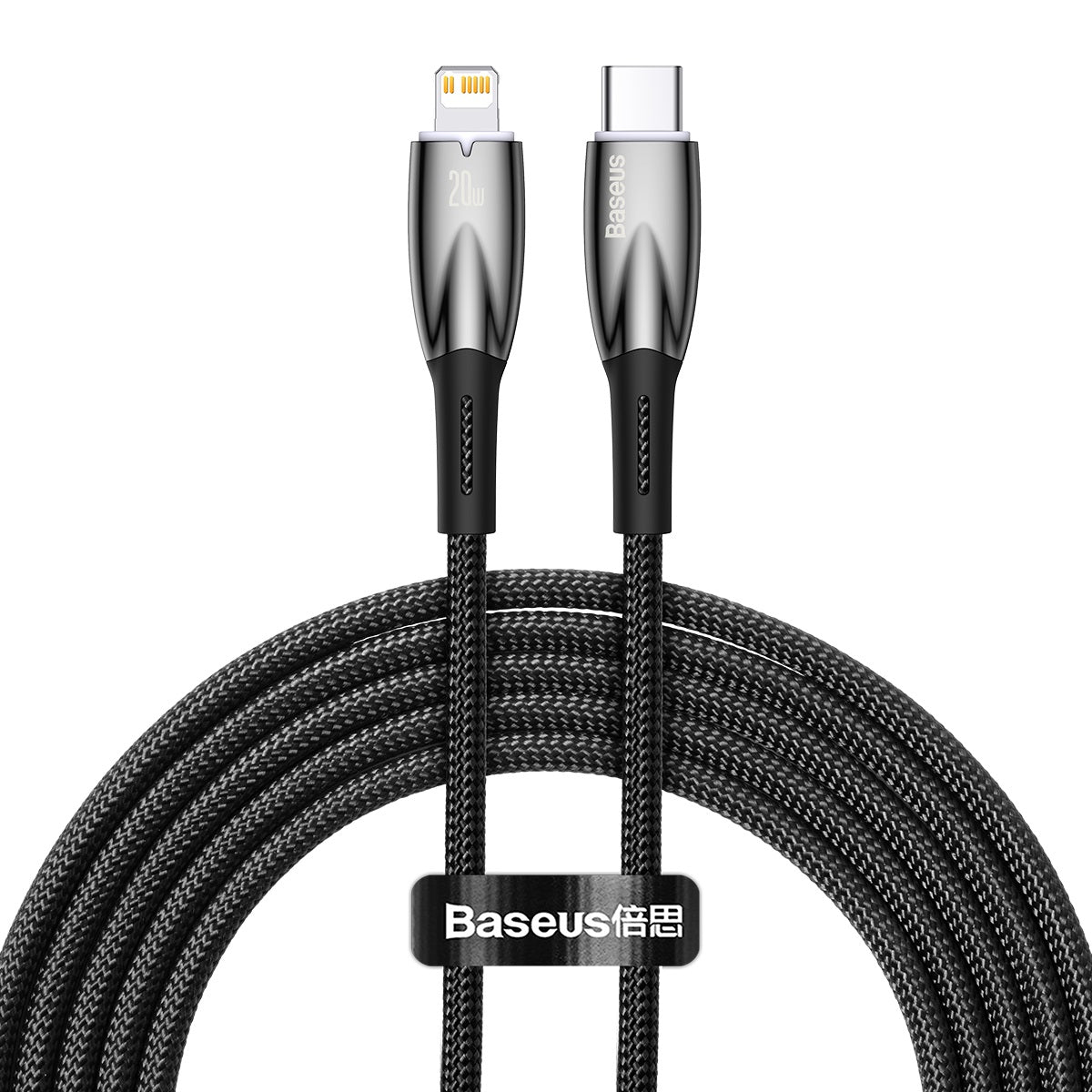 Baseus Glimmer Series Fast Charging Data Cable USB Type-C Lightning 1m 2m Light Indicator Nylon For Mobile Phones Laptop iPhones