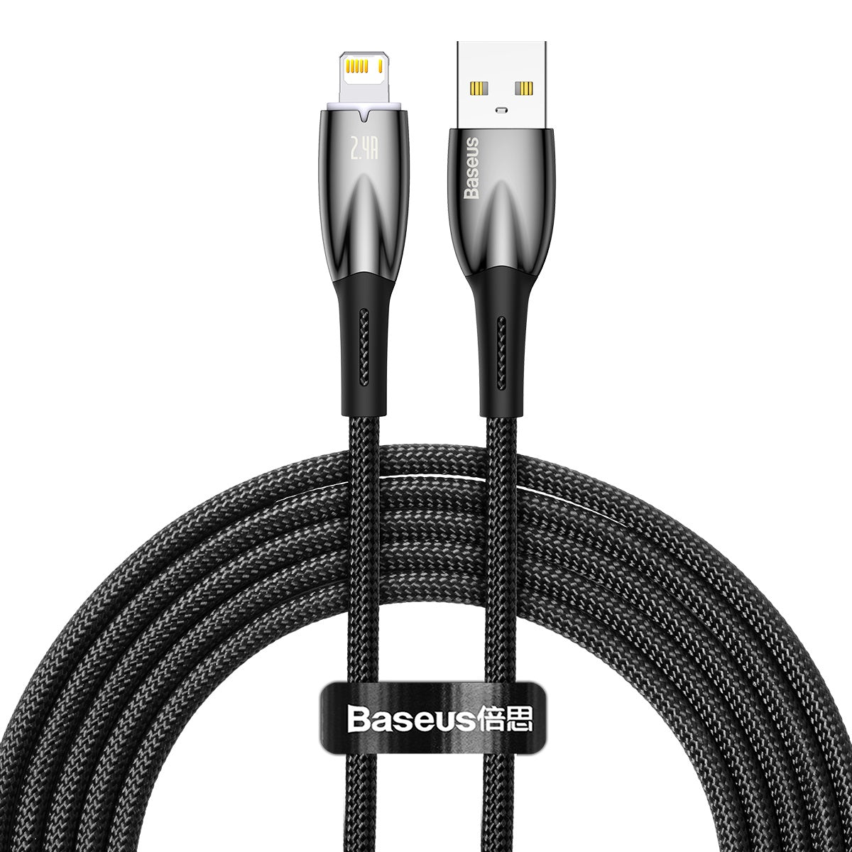 Baseus Glimmer Series Fast Charging Data Cable USB Type-C Lightning 1m 2m Light Indicator Nylon For Mobile Phones Laptop iPhones