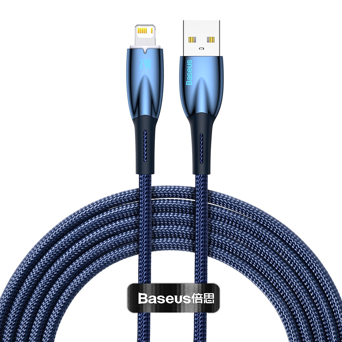 Baseus Glimmer Series Fast Charging Data Cable USB Type-C Lightning 1m 2m Light Indicator Nylon For Mobile Phones Laptop iPhones