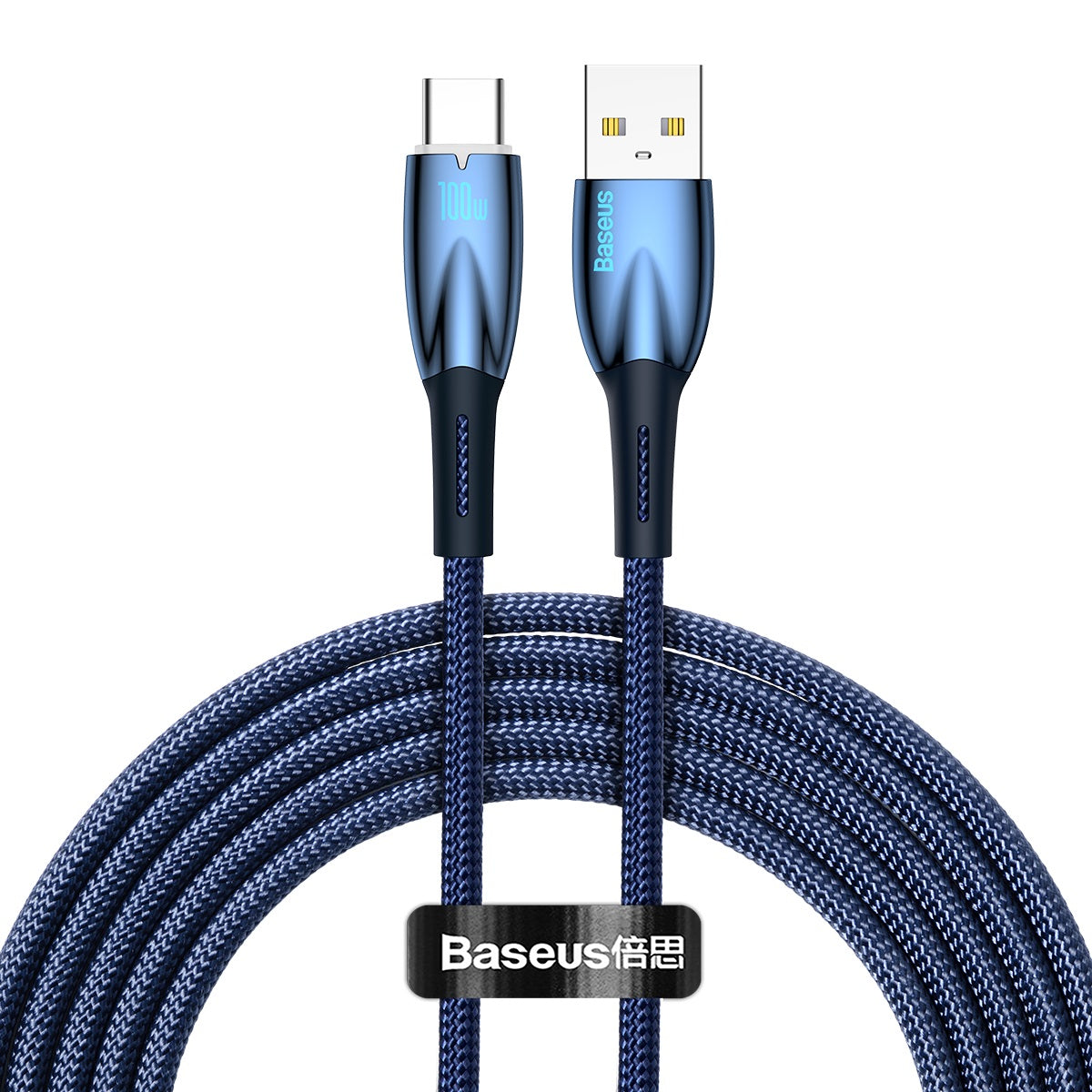Baseus Glimmer Series Fast Charging Data Cable USB Type-C Lightning 1m 2m Light Indicator Nylon For Mobile Phones Laptop iPhones