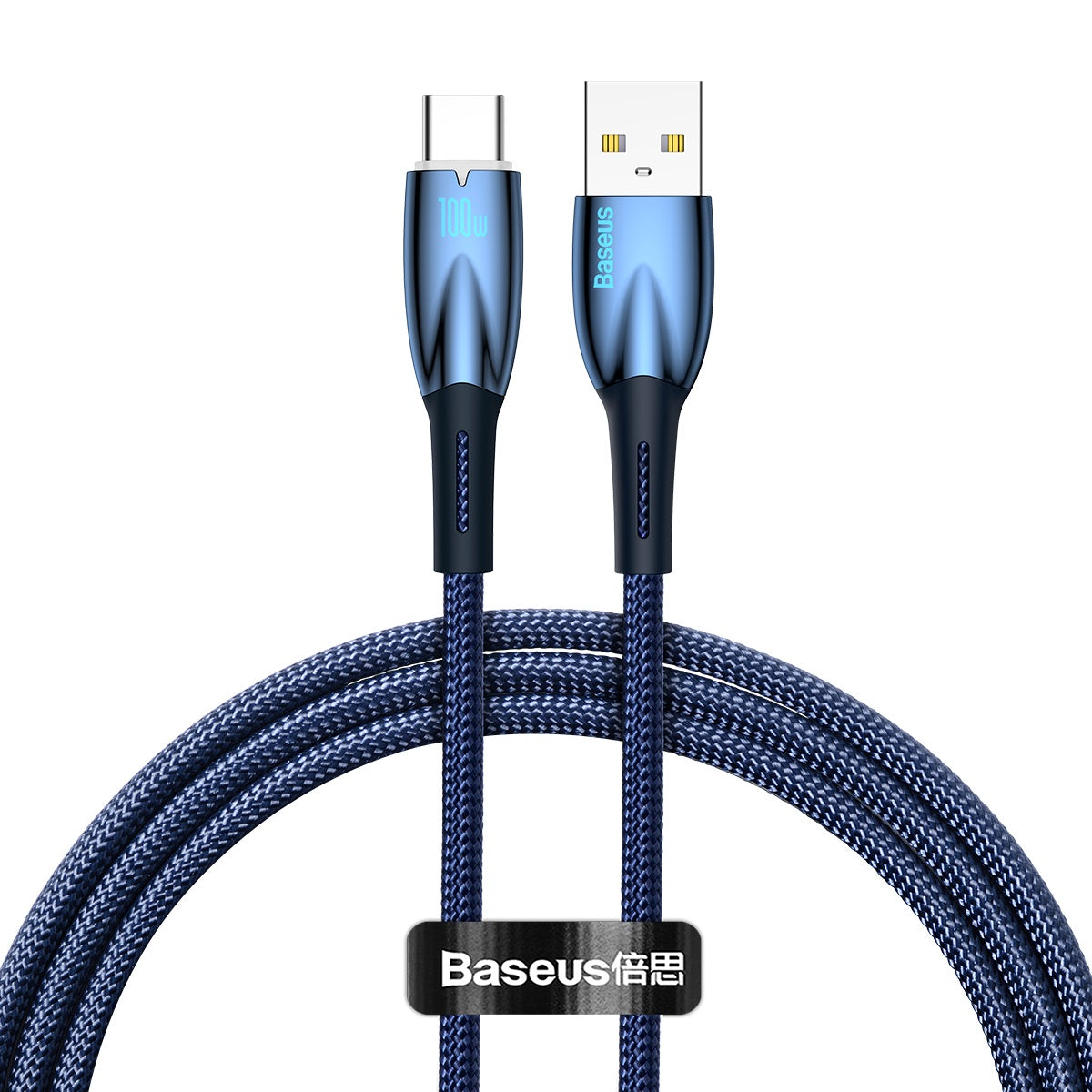 Baseus Glimmer Series Fast Charging Data Cable USB Type-C Lightning 1m 2m Light Indicator Nylon For Mobile Phones Laptop iPhones