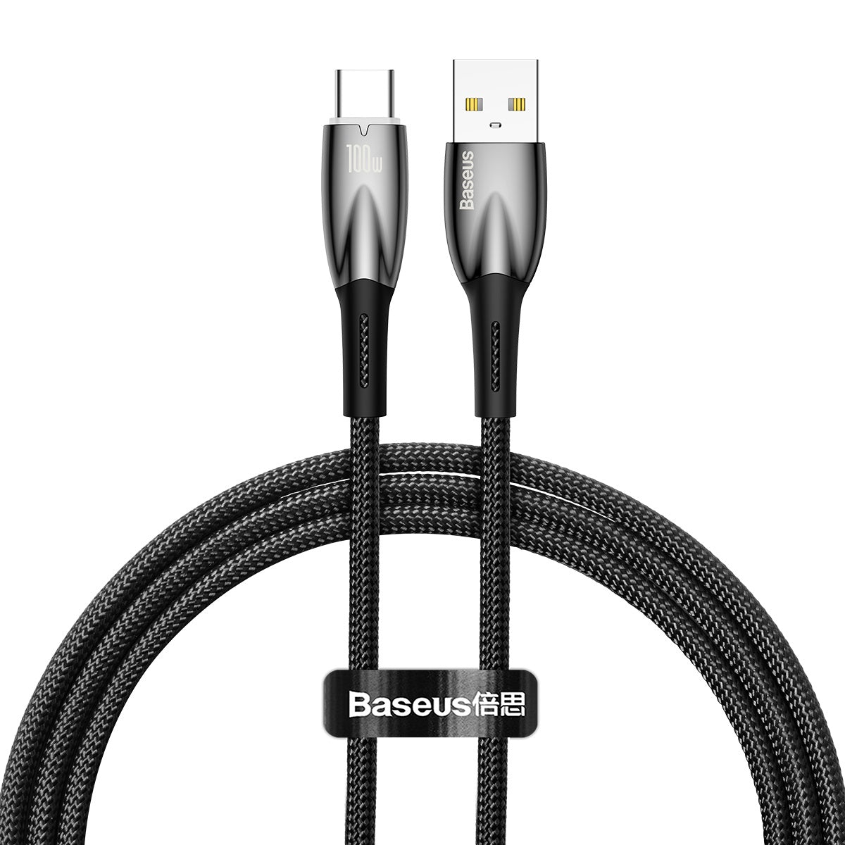 Baseus Glimmer Series Fast Charging Data Cable USB Type-C Lightning 1m 2m Light Indicator Nylon For Mobile Phones Laptop iPhones
