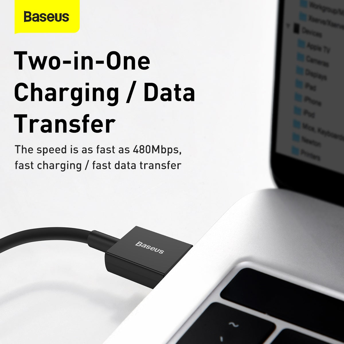 Baseus Superior Lightning 2.4A USB To Lightning iP Quick Charge Data 480Mbps TPE Anti Break Durable 1M 2M Cable