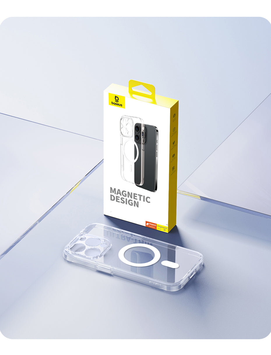 Baseus iPhone 15 Lucent Magnetic Phone Case Magsafe Magnetic Design Lens Protection Dustproof For iPhone 15 Pro Max