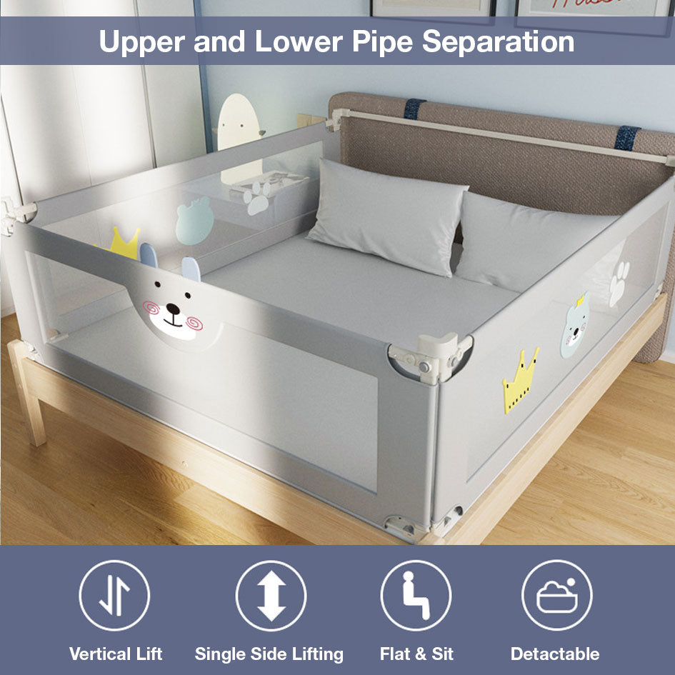 Baby Safety Bed Guard Bedrail Bed Guard Kids Safety Gate Barrier Sturdy Stable Single Sided Lifting Operation Baby Bed Guard Protection