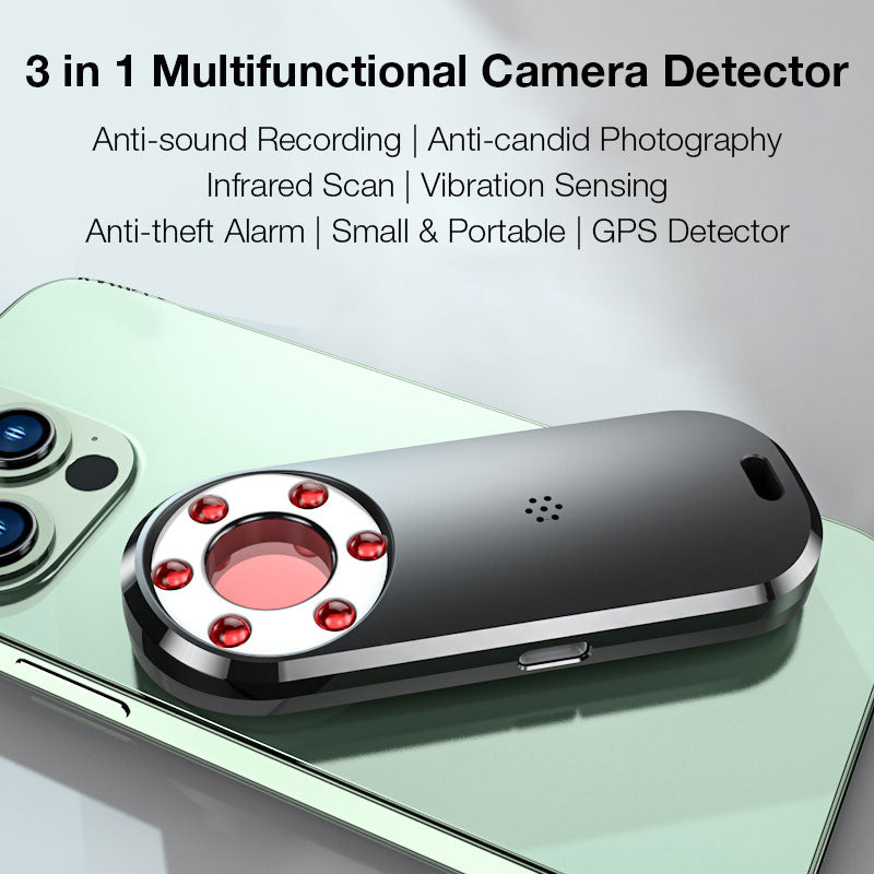 GXM AK400 3 in 1 Camera Detector Detect Hidden Spy Camera Infrared Scan Vibration Sensing Anti-theft Alarm GPS Detector Infrared Multifunctional Pinhole Sound Light Alarm Vibration Sensing Alarm Device