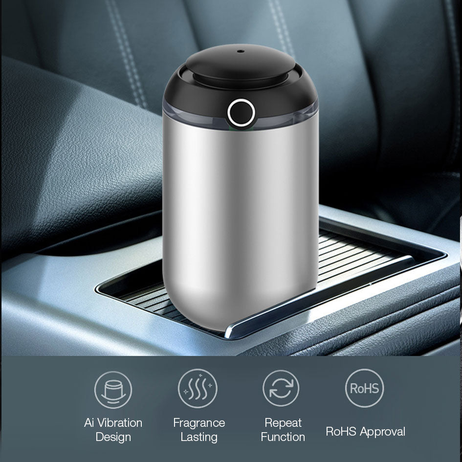 GXM Cordless Car Essential Oil Aroma Diffuser Waterless Smart Ai Vibration Technology Anti-spill Design Car and Home Use