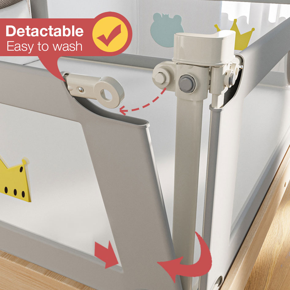 Baby Safety Bed Guard Bedrail Bed Guard Kids Safety Gate Barrier Sturdy Stable Single Sided Lifting Operation Baby Bed Guard Protection