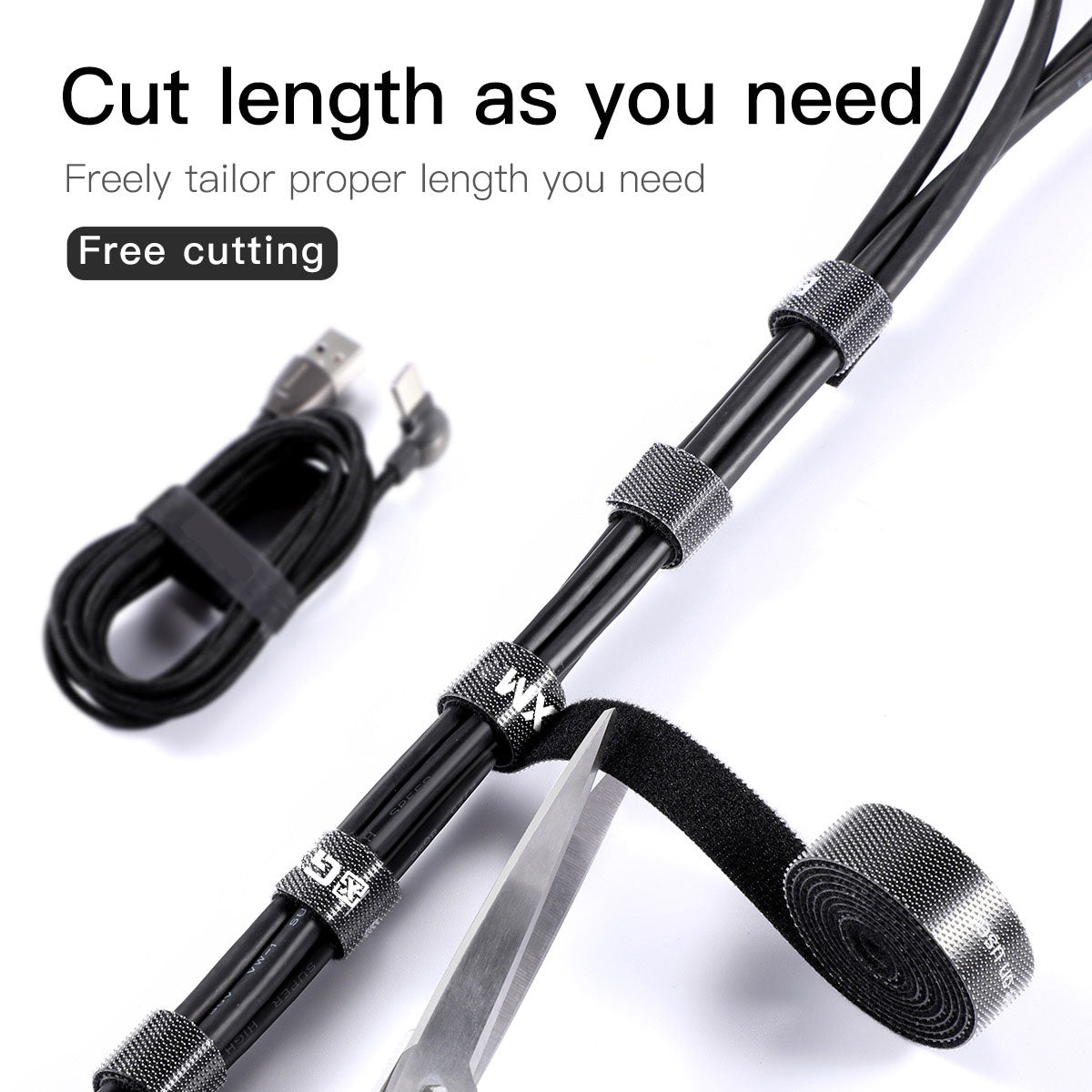 GXM Velcro Tape Cable Organizer Circle Strap Reusable Cable Tie Fastening Cables