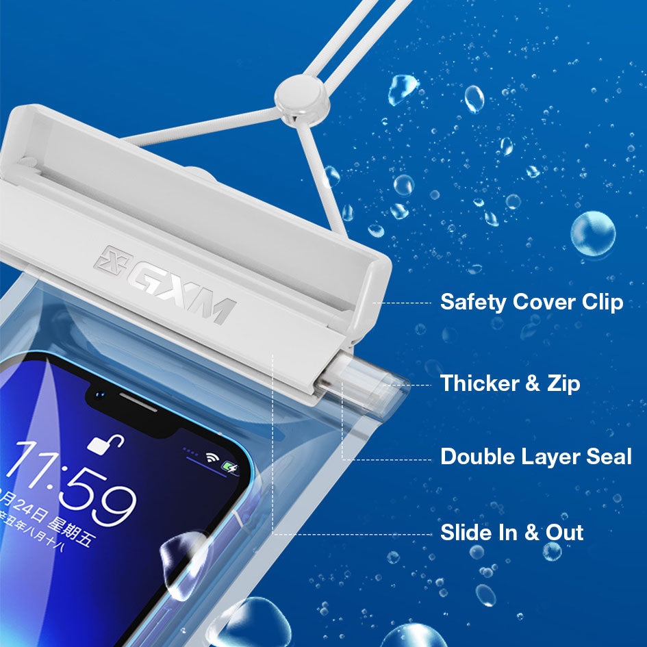 GXM Waterproof Phone Case Bag Sensitive Touch IPX8 Waterproof Up to 7.2" Phones Swimming Snorkeling Surfing Beach Iphone Samsung OPPO Xiaomi Huawei LG