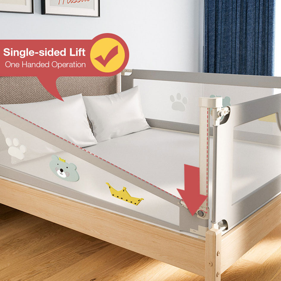 Baby Safety Bed Guard Bedrail Bed Guard Kids Safety Gate Barrier Sturdy Stable Single Sided Lifting Operation Baby Bed Guard Protection