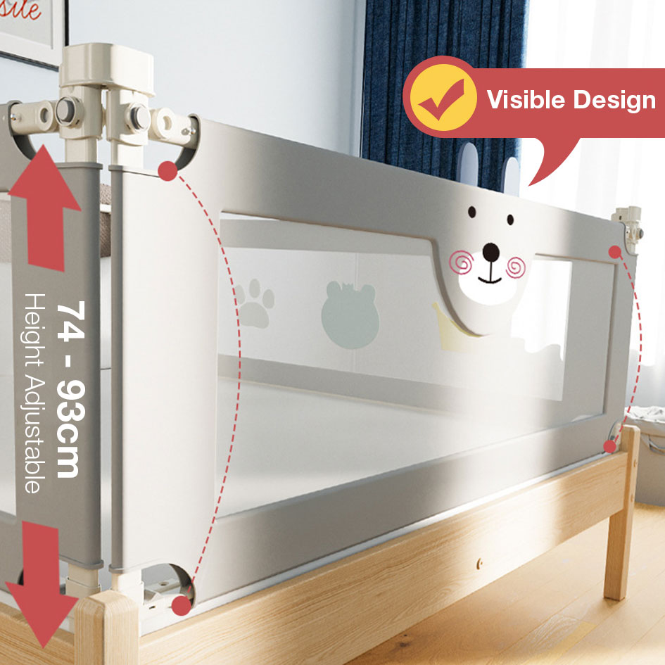 Baby Safety Bed Guard Bedrail Bed Guard Kids Safety Gate Barrier Sturdy Stable Single Sided Lifting Operation Baby Bed Guard Protection