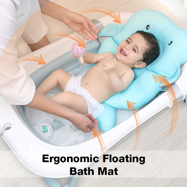 Foldable Baby Bathtub Collapsible Portable Safe and Eco-friendly Non-slip Material for Baby Kids Toddler Infant Bathtub