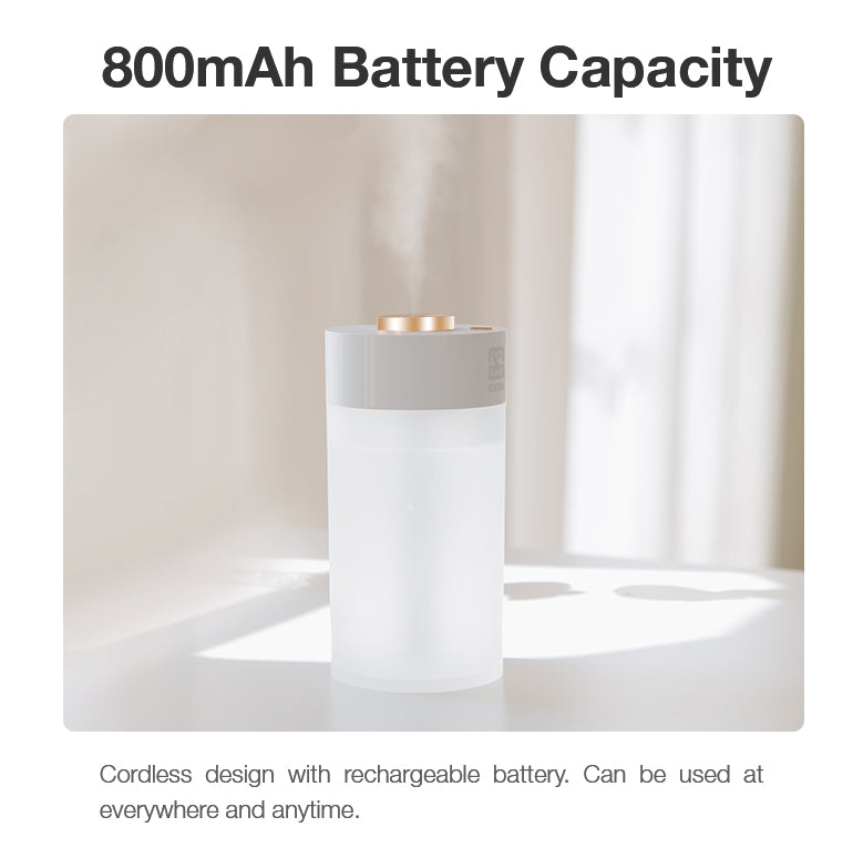 GXM HM-01 Smart LED Cordless Humidifier 350ml Cordless Design Anti-dry Sensor Nano Mist Noiseless Night Light Single Touch Operation