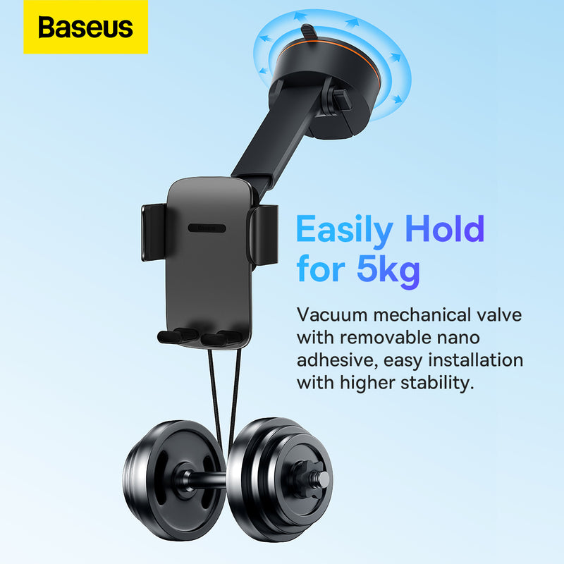 Baseus Easy Control Clamp Car Mount Holder Pro (Suction Cup Version) Phone Holder Dashboard Windscreen For Mobile Phones -Black