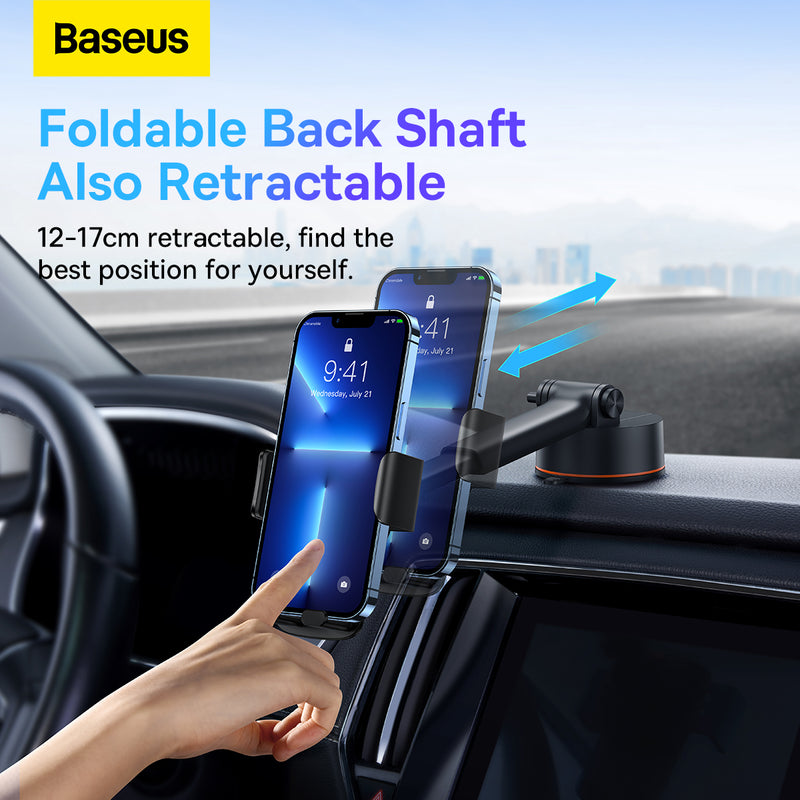 Baseus Easy Control Clamp Car Mount Holder Pro (Suction Cup Version) Phone Holder Dashboard Windscreen For Mobile Phones -Black