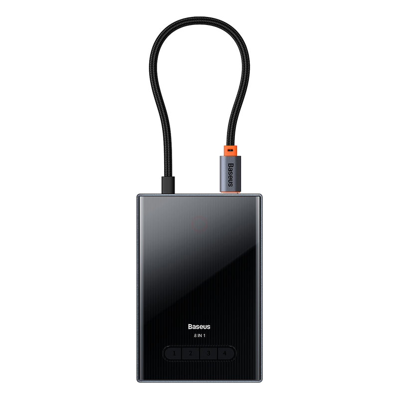 Baseus PioneerJoy Type-C HUB Adapter Gray HDMI (4K 60Hz) DP (8K 30Hz) VGA (1080p 60Hz) USB 3.0 SD TF RJ45 PD 100W For Laptop Notebook Focus Series