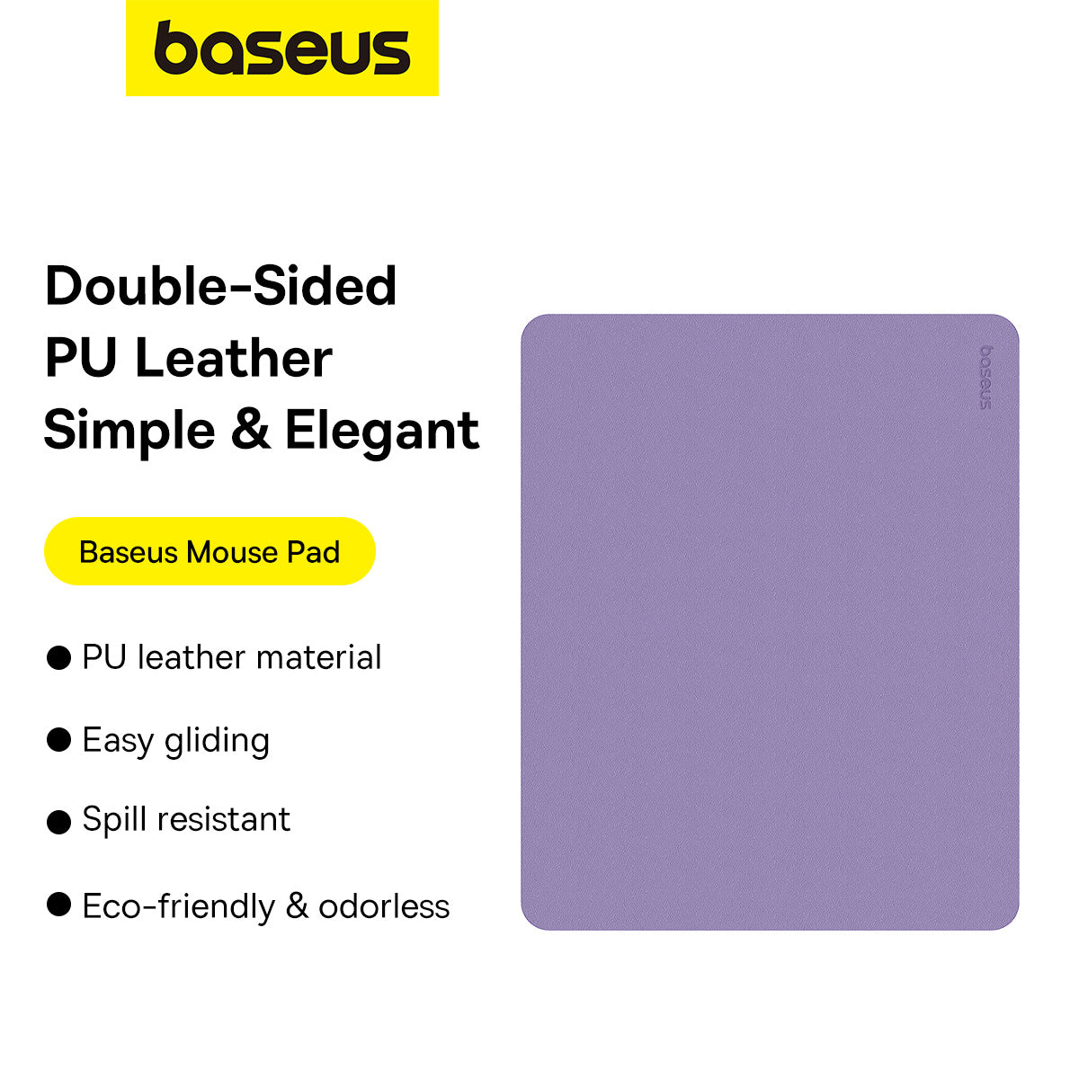Baseus PU Leather Mouse Pad Waterproof Coating Eco-friendly Napa Grain 210 x 260 mm for Mouse Mice