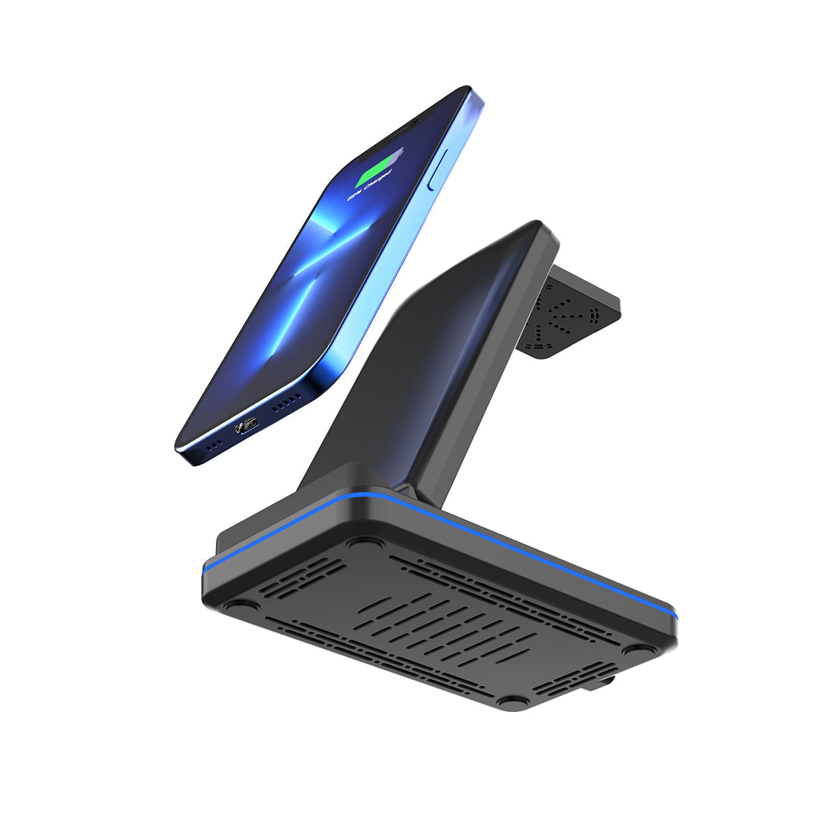 GXM 3in1 15W Wireless Charging Stand For iPhone 14 Pro Max 13 12 Samsung Huawei Xiaomi OPPO VIVO Apple Watch AirPods Charger WC-1502 Foldable Design Fast Wireless Charging Dual Charging Coils Multi-functional Mobile Phone Earbuds Smartwatch