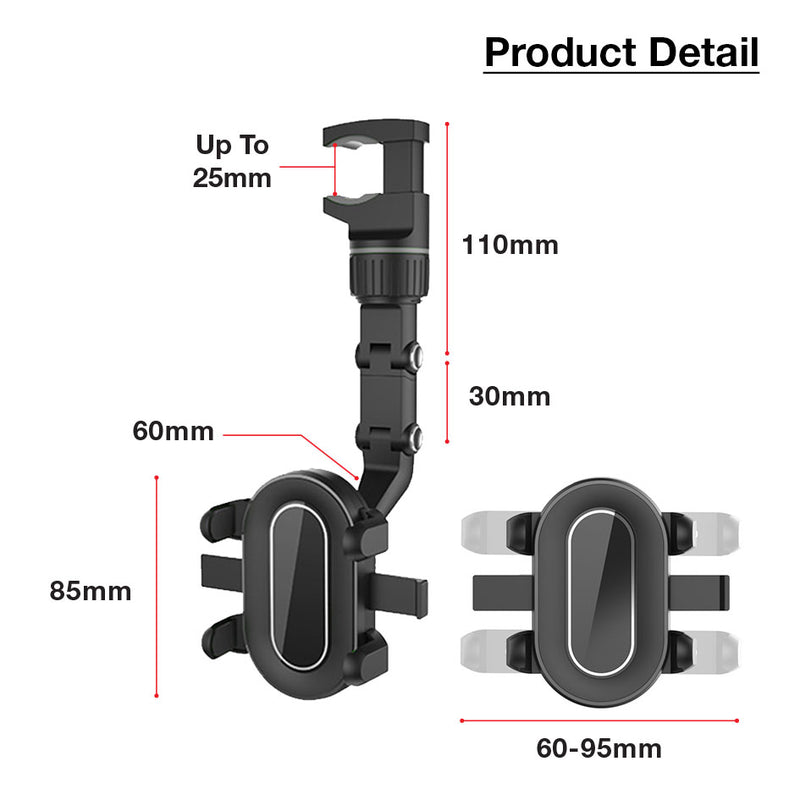 GXM K4 Car Phone Holder Universal Clip Cellphone Holder Up to 7.2inches 360° Ball Joint For Kitchen Study Car Watching