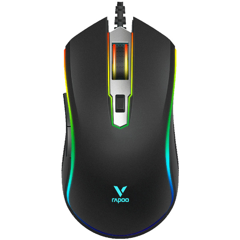 RAPOO V25S RGB Wired Gaming Mouse | 3325 Optical Sensor | 200–5000 DPI | 1000Hz 8 Programmable Buttons 2 Years Warranty