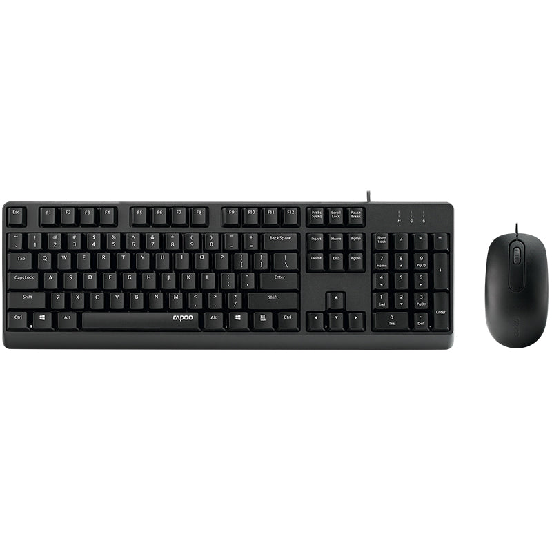 RAPOO X130 Pro Wired Keyboard & Mouse Combo | Spill-Resistant | Ergonomic Design | USB Plug & Play | 1000 DPI Mouse | 24 Months Warranty
