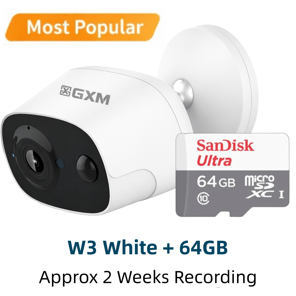 GXM W3 Pro Wireless Battery Camera – 2K Home Security Camera with Motion Detection & Night Vision