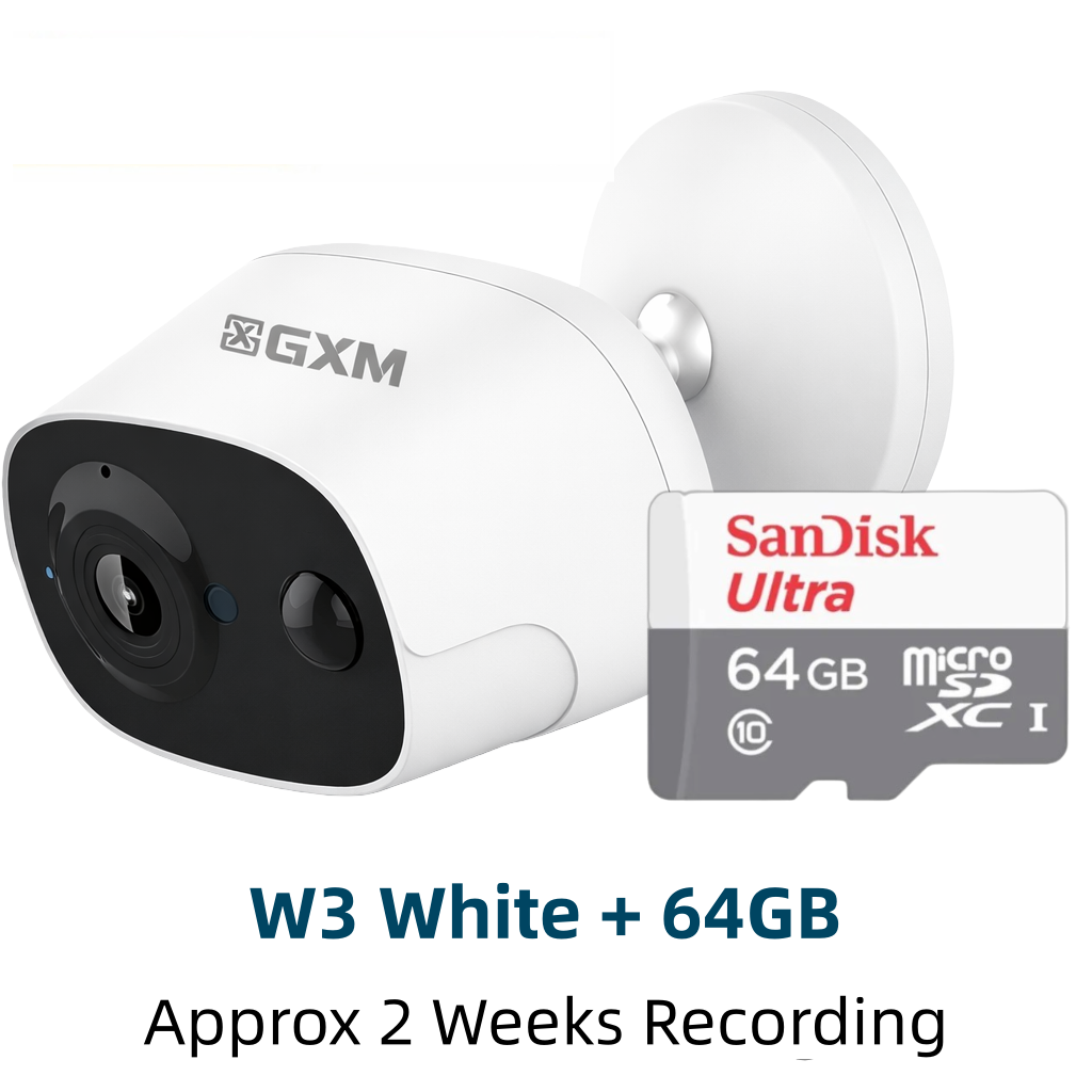 GXM W3 Pro 2K Wireless Security CCTV IP WiFi Battery Rechargeable Home Surveillance Baby Monitor Indoor Outdoor Camera