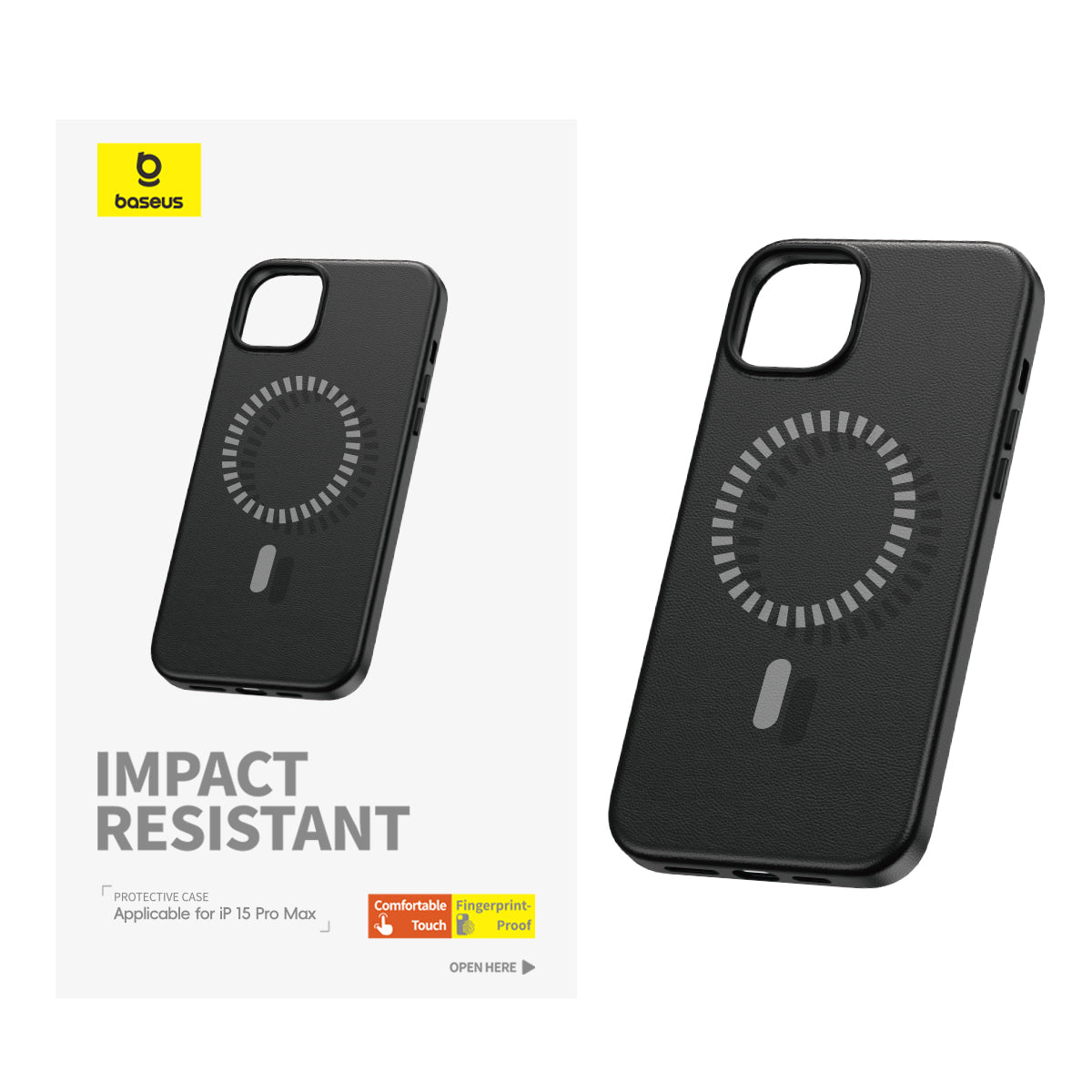 BASEUS Fauxther Series For iPhone 15 Pro Max Ultra Magnetic Case PU Le