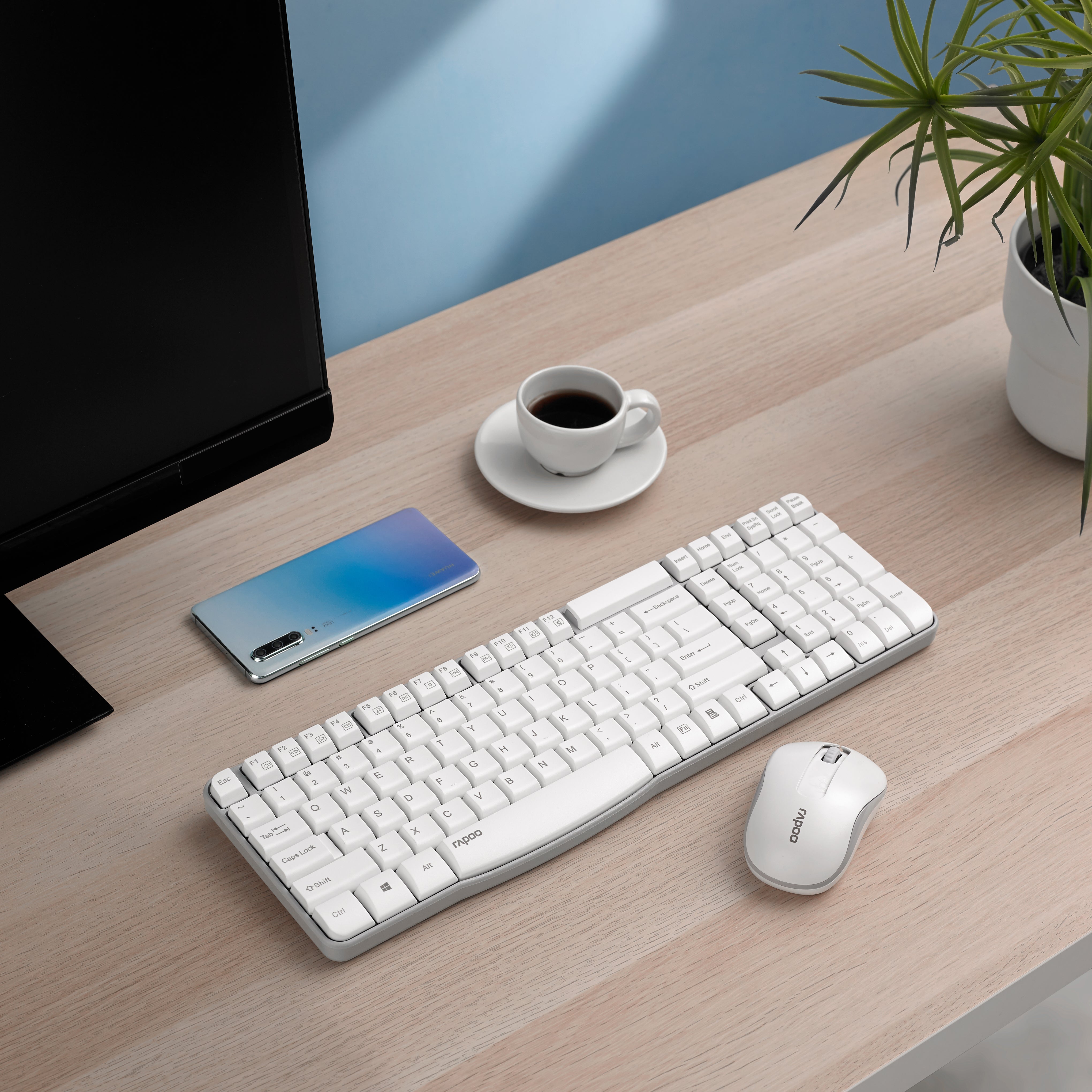 RAPOO E1050 Wireless Keyboard 2.4G | 104 Keys | Spill-Resistant | 12 Months Battery | 2-Year SG Warranty