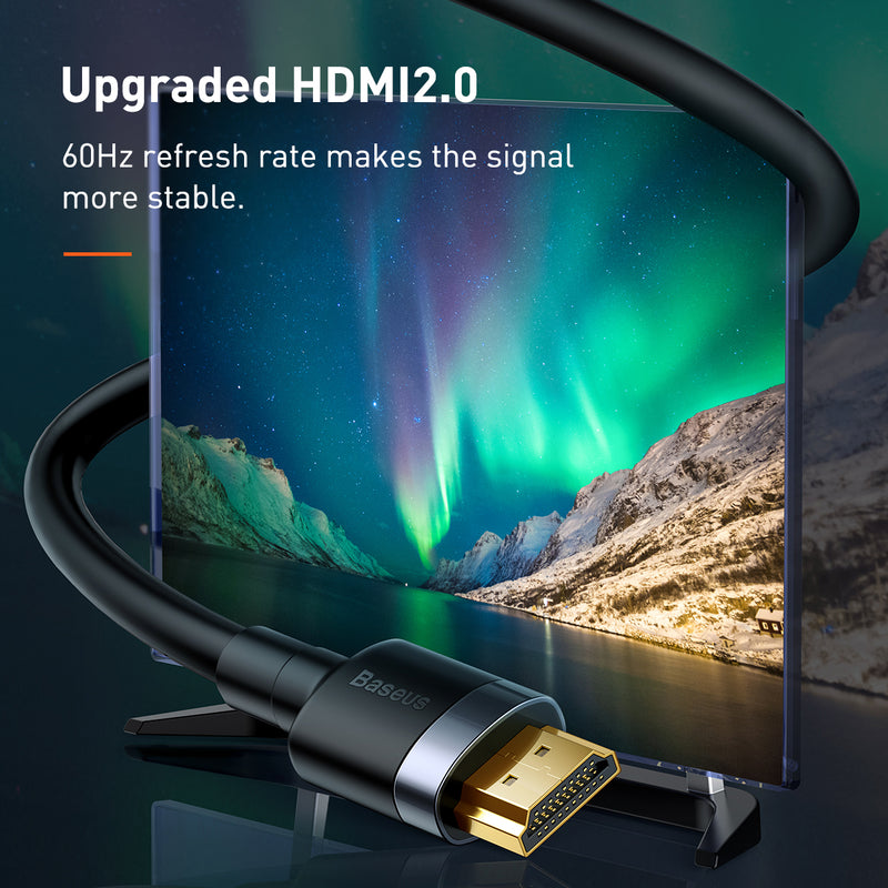 Baseus Cafule 4K HDMI Male To 4K HDMI Male Adapter Cable 1m/2m/3m/5m HDMI 2.0 For Monitor Display Projector 4K 60Hz