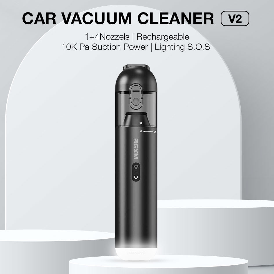 GXM V2 Car Vacuum Cleaner 10000 Pa Suction Power SOS Light and Lighting Portable Cordless Inflator Air Extraction Blower High-speed Motor Design