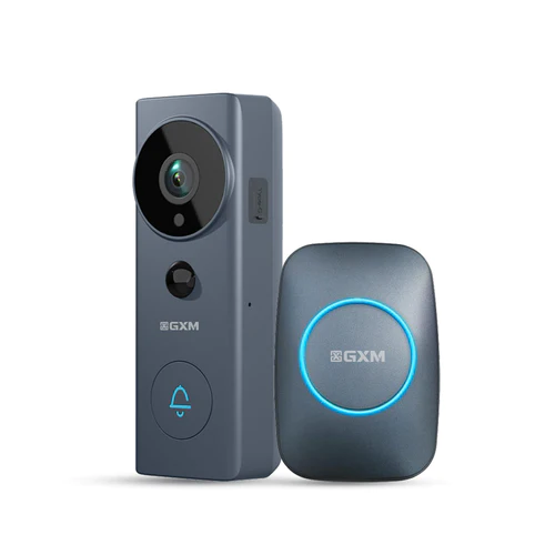 GXM D3 Video Doorbell Camera 2-Way Conversation Cordless and Wired Powered 140° Super Wide Angle 3m Sticker Waterproof 5200mAh Rechargeable Battery