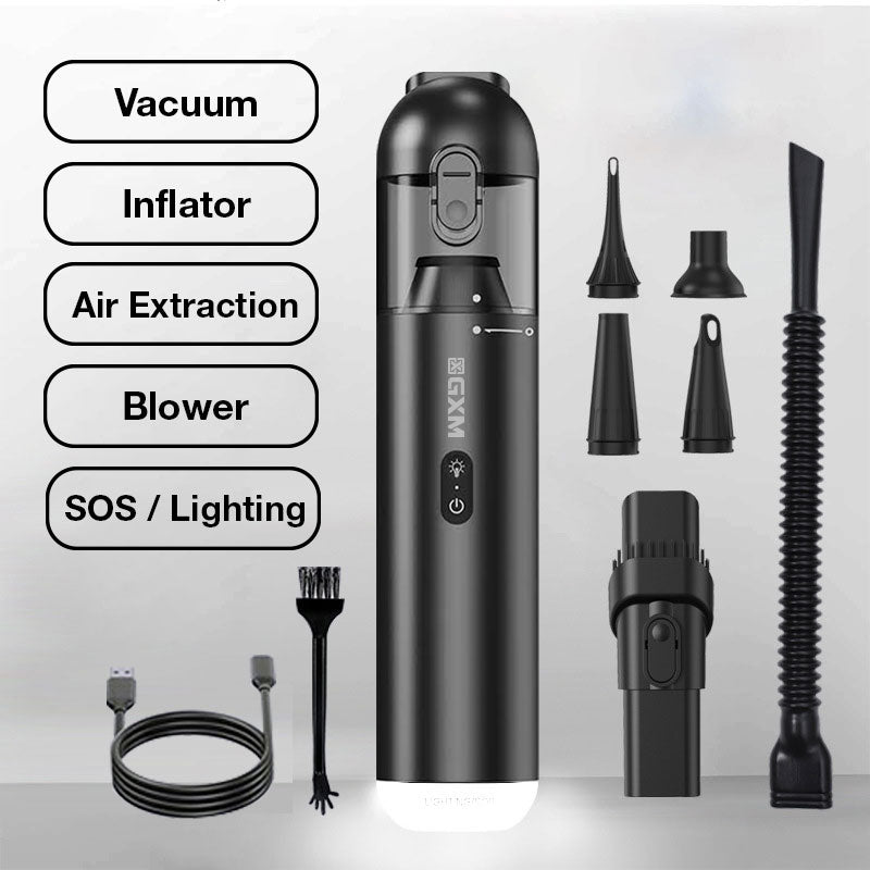 GXM V2 Car Vacuum Cleaner 10000 Pa Suction Power SOS Light and Lighting Portable Cordless Inflator Air Extraction Blower High-speed Motor Design