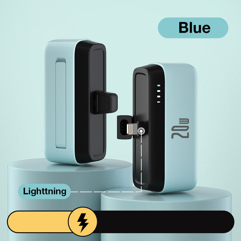 GXM 20W Mini Capsule Power Bank 5000mAh Fast Charging Type-C and iPhone Lightning Built-in Output