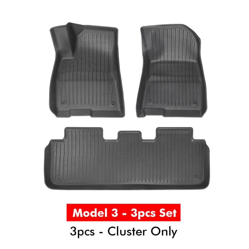 Baseus Tesla T-Space Series 3 6 9 piece Floor Mat for Model 3 and Model Y Cluster and Velvet Cluster Black Car