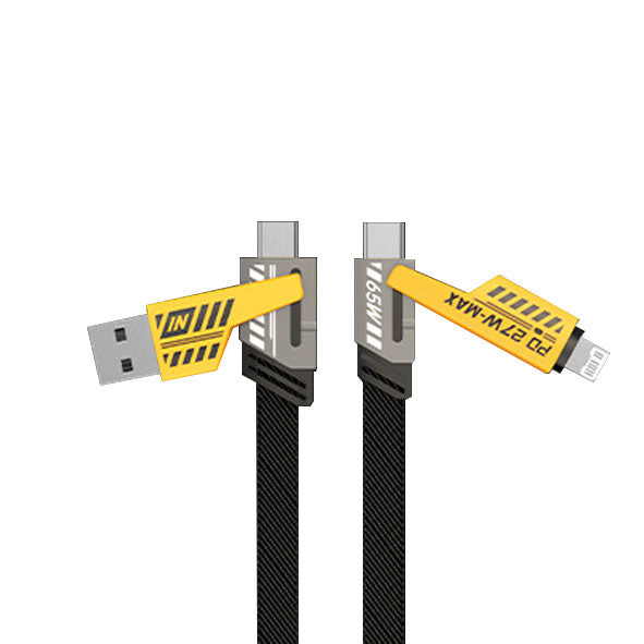 GXM 4 in 1 65W Fast Charging Data Cable Type-C USB to Type-C and Lightning iPhone Data Transmission